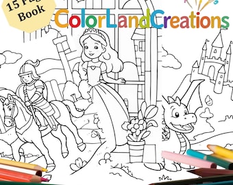 Fairy Tales Coloring Book: Kids' Princesses, Dragons, Castles (PDF Download)