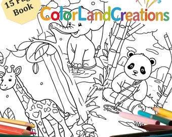 Zoo Animals Coloring Book for Kids: 15 Printable Pages (PDF)