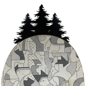 Decorative Snowboard Wall Hanger for One Snowboard, Adjustable for all board Widths, Tree Background