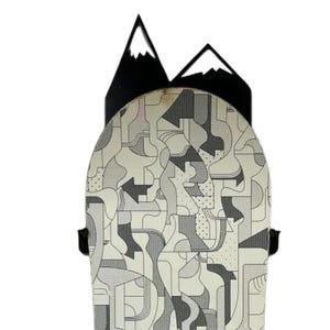 Decorative Snowboard Wall Hanger for One Snowboard, Adjustable for all board Widths, Mountain Background
