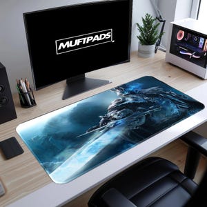 Tapis de bureau roi-liche : décoration de jeu World of Warcraft