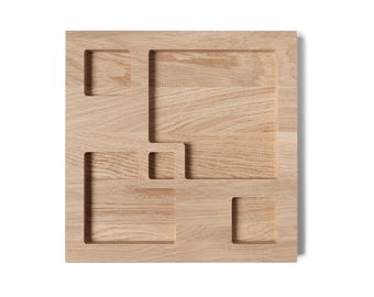 Carved Oak Wall Panel, 3D Textured Wall Art