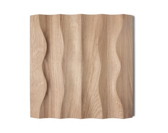 Oak Wave Wall Panels, Modern 3D Wall Art, Home Accent