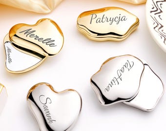 Personalized Cloud-Shaped Compact Mirror,Engraved Name Bridesmaid Gift, Pocket Purse Mirror