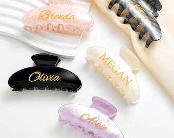 Personalized Engraved Name Hair Claw Clip, Custom Wedding Accessory with Custom Name, Perfect Bridesmaid Gift
