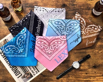 Bandana western brodée personnalisée, foulard à motifs cachemire, bandana pour fête, bandanas pour chats et chiens