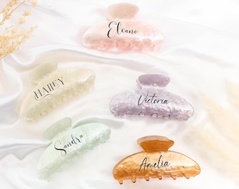 Griffe à cheveux personnalisée, grandes pinces à cheveux, pinces à cheveux avec nom personnalisé, accessoires de cheveux pour elle, cadeaux pour elle, cadeau pour femme, griffe de cheveux