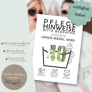 Geldgeschenk zum 40.Geburtstag, Geld kreativ verschenken, PDF Vorlage, lustige Geschenkidee, Ausdruck, Frauengeburtstag, schonend behandeln