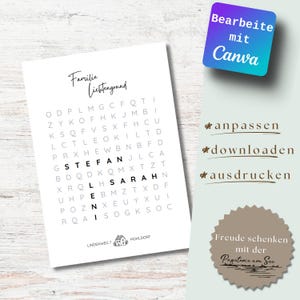Inauguratie verhuizing voornamen familie poster familieleden woord raster personaliseerbaar uniek