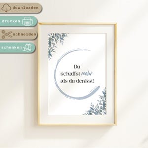 Motivation and inspiration as a card and table stand in a PDF template for printing | You can do more than you think