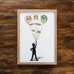 PDF Geldgeschenk Geburtstag Junge – kreative Vorlage mit Luftballons zum Ausdrucken – lustige Idee für 10–18 Jahre – digitales Produkt