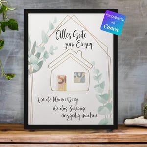 Inaugurazione della casa | Regalo in denaro | Trasloco | Casa | Appartamento | Modello PDF creativo | Elegante | Eucalipto | Motivo floreale | Piante