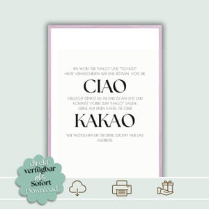 Carte d'adieu, collègue, changement d'emploi, retraite, pension, changement d'emploi – télécharger pour imprimer, Ciao Kakao