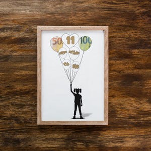 PDF Geldgeschenk Geburtstag Mädchen – kreative Vorlage mit Luftballons zum Ausdrucken – lustige Idee für 10–18 Jahre – digitales Produkt