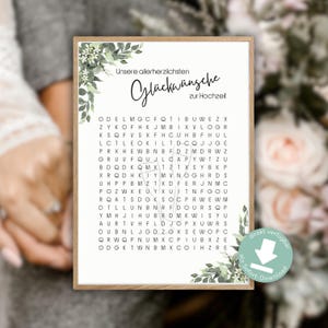 Personalized voucher crossword puzzle wedding creative gift voucher DIY PDF last minute gift word search game