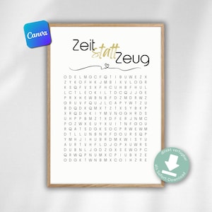 Gemeinsamzeit Personalisierter Gutschein Kreuzworträtsel Geburtstag kreativer Geschenkgutschein DIY PDF Last Minute Geschenk Wortsuchspiel