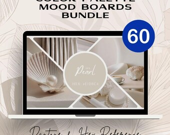 Pantone Color Palettes | 60 Mood Boards Digital & Printable Bundle