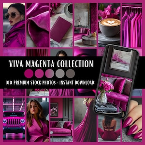 Viva Magenta Collection | 100 Stock Photos Bundle | Social Media Content Creation Branding Website