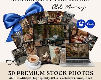 Aesthetics by Visualia Art | OLD MONEY | 30 Stock Photos For Social Media Branding Website