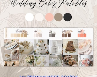 Wedding Color Palettes | 24 Mood Boards Digital & Printable Bundle
