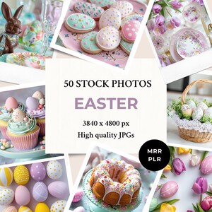 Pasen Stock Foto&#39;s MRR PLR | Pastelkleurige esthetiek | Instagram post anonieme haspelomslag websiteblog digitale marketing