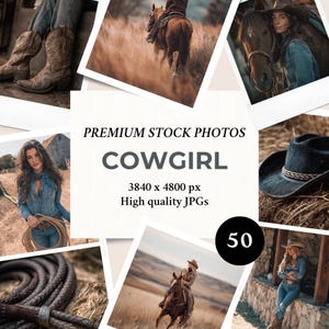 Cowgirl 50 Stock Photos | Images Bundle For Social Media Marketing & Branding