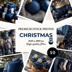 Noël bleu marine 50 Photos stock | Lot d'images pour le marketing sur les réseaux sociaux et l'image de marque