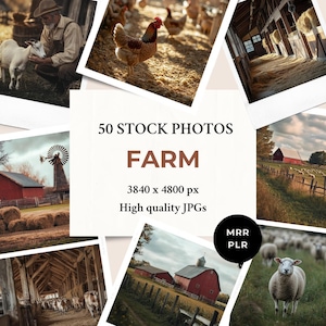 Bauernhof Stock Fotos MRR PLR | Landwirtschaft Ästhetik | Instagram Post Faceless Reel Cover Website Blog Digital Marketing