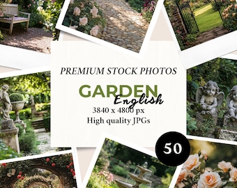 Garden English Style 50 Stock Photos | Images Bundle For Social Media Marketing & Branding