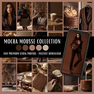Mocha Mousse Collection | 100 Stock Photos Bundle | Social Media Content Creation Branding Website