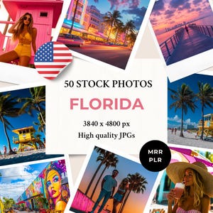 Foto stock della Florida California MRR PLR / Stile di vita, viaggi, vibrazioni degli USA / Post Instagram, copertina del sito web, blog, marketing digitale