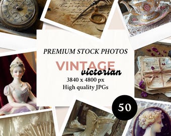 Vintage Victorian 50 Stock Photos | Images Bundle For Social Media Marketing & Branding