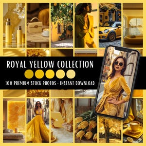 Coleção Amarelo Real | Pacote com 100 Fotos de Banco de Imagens | Criação de Conteúdo para Redes Sociais, Branding e Website