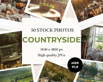 Platteland Stockfoto&#39;s MRR PLR | Esthetisch dorpshuisje | Instagram post anonieme haspelomslag websiteblog digitale marketing