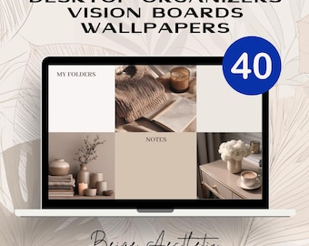Beige Desktop Visuals | 40 Organizers Mood Boards Wallpapers