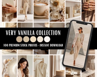 Very Vanilla Collection | 100 Stock Photos Bundle | Social Media Content Creation Branding Website