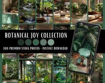Botanical Joy Collection | 100 Stock Photos Bundle | Social Media Content Creation Branding Website
