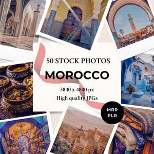 Marocco Stock Photos MRR PLR / Vacanze Viaggi Africa / Instagram Post Faceless Reel Copertina Sito Web Blog Marketing digitale