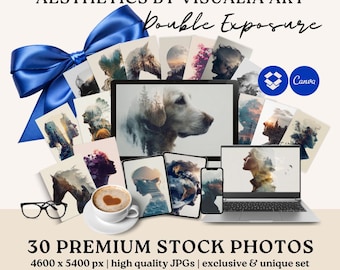 Aesthetics by Visualia Art | DOUBLE EXPOSURE | 30 Stock Photos For Social Media Branding Website