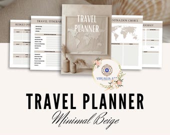 Travel Planner Minimal Beige | Digital & Printable