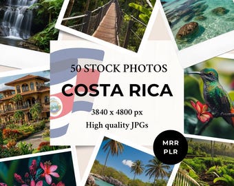 Costa Rica Stock Foto&#39;s MRR PLR | Caribische vakantiereizen | Instagram post anonieme haspelomslag websiteblog digitale marketing
