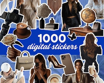 Social Media Essentials | 1000 Digital Stickers | DFY Pre-Cut Elements With White Border