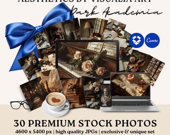 Aesthetics by Visualia Art | DARK ACADEMIA | 30 Stock Photos For Social Media Branding Website