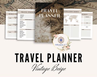 Travel Planner Vintage Beige | Digital & Printable