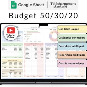 Monthly Budget Financial Tracker, Budget Planner in French, Financial Management Tracker, Financial Planner, Google Sheets