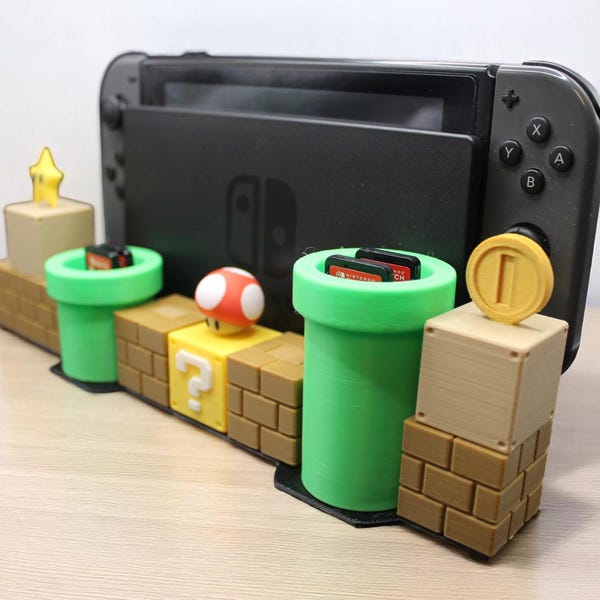 Nintendo Switch Dock | Super Mario inspired | Gaming accessories | Console stand | Switch 2 compatible | Console mount | 3D printing