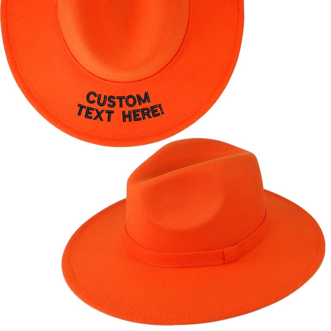 Orange Fedora Hat - Etsy display picture 3