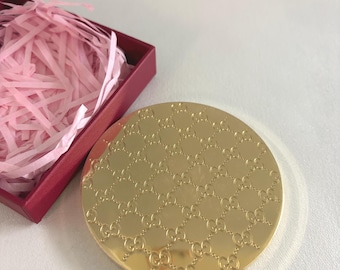 ヴィンテージ グッチ ゴールドトーン コンパクトミラー、デザイナー製
