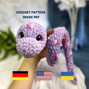 Snake crochet pattern plushies amigurumi