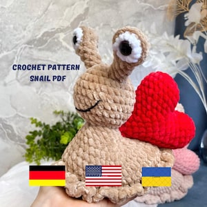 Snail crochet pattern plushies amigurumi